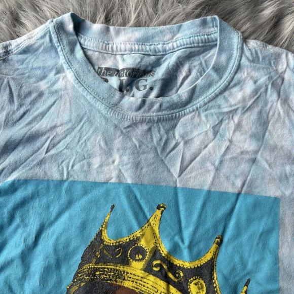 The Notorious B.I.G T-Shirt Sz S Tie Dye Short Sleeve Biggie Graphic Blue Crown - Picture 3 of 8